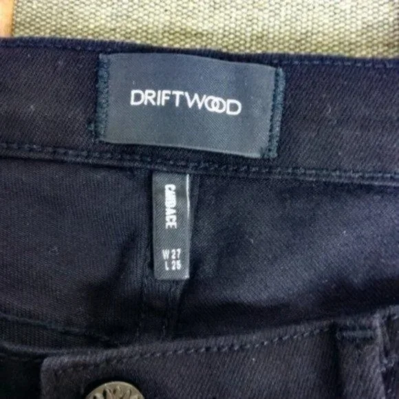 Driftwood Candace Cropped Ruffled Jeans Black 27 - Picture 4 of 6